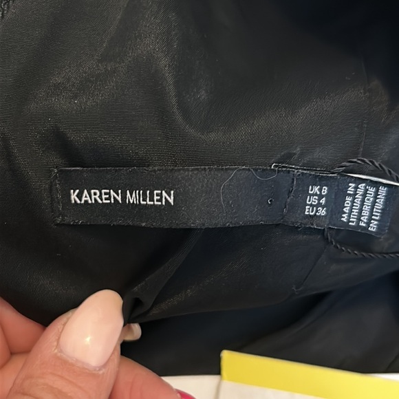 Karen Millen Black Mesh Swiss Dot Sleeve Dress - Picture 10 of 10